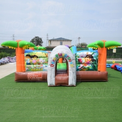 customized red and black small inflatable ninja jumping castle playground for sale