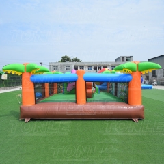 customized red and black small inflatable ninja jumping castle playground for sale