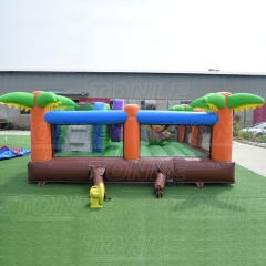 customized red and black small inflatable ninja jumping castle playground for sale