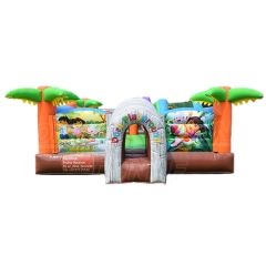 customized red and black small inflatable ninja jumping castle playground for sale