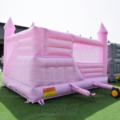 Customized macaron color wedding slide castle bounce house combination