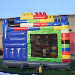New design custom inflatable building block bounce house bouncy castle jump castles for sale