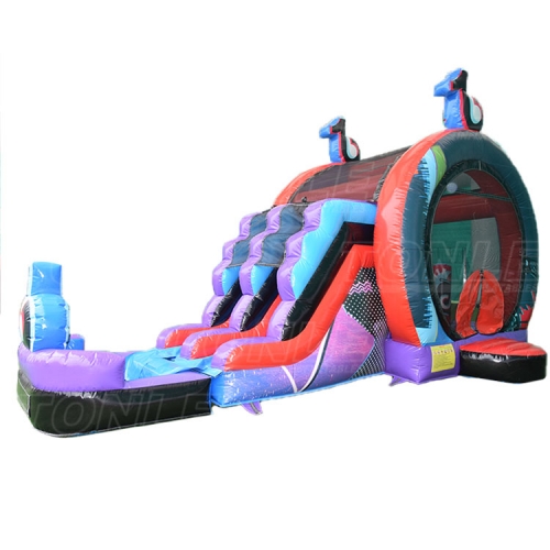 tiktok inflatable bounce house with water slide jumper castle moonwalk