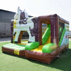Inflatable pony castle slide combination