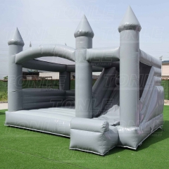 Customized macaron color wedding slide castle bounce house combination