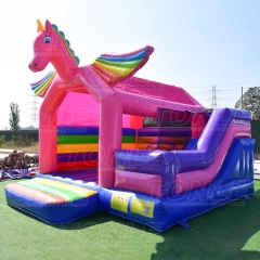 Customized unicorn castle slide inflatable boucer
