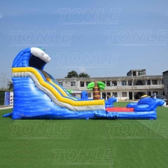 commercial water slide tropical inflatable water slide with detachable pool
