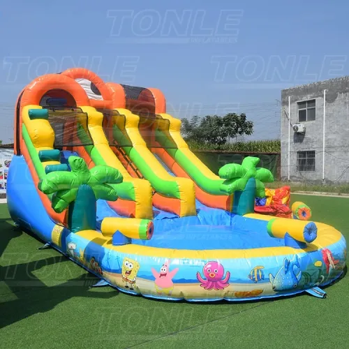 marble inflatable water slide