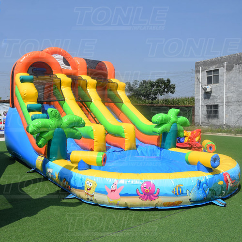 marble inflatable water slide