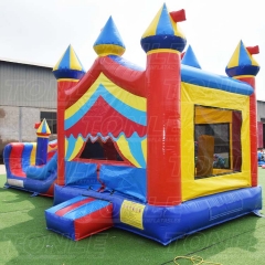 Customized circus theme bouncy castle water slide combo