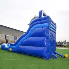 high quality dolphin inflatable water slide wave water slide for sale