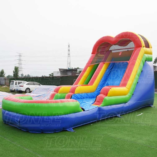 Custom inflatable water slide with pool for sale