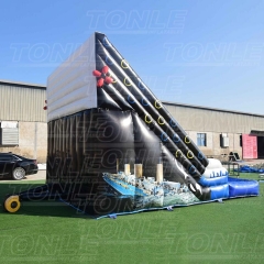 17FT Titanic theme double slide inflatable water slide for sale