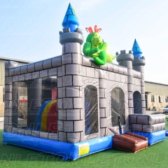 Dragon castle inflatable bouncer, bounce house with slide combo for rental business for sale