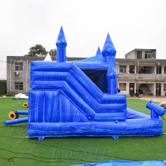 custom commercial dual lane water slide inflatable bouncer combo with pool for sale