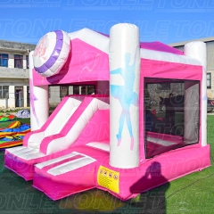 New designed ballet dance theme inflatable bounce house bouncy castle children's dry slide combo