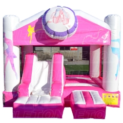 New designed ballet dance theme inflatable bounce house bouncy castle children's dry slide combo