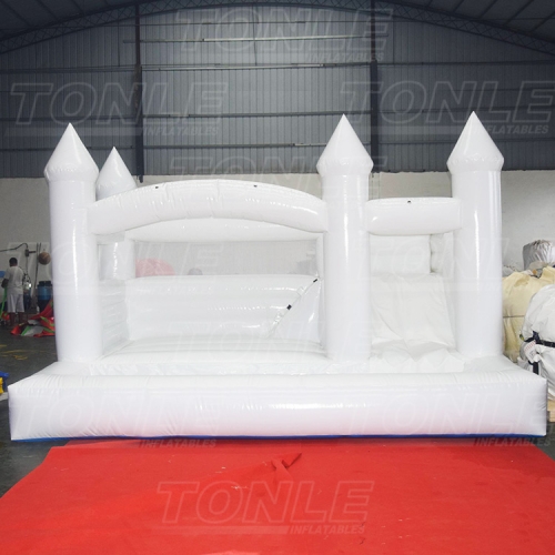 custom white castle inflatable wedding bounce house slide combo with pool for sale