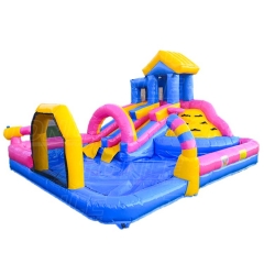 Custom small backyard inflatable water slide with rock climbing, small water gun for kids