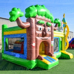 Fairy tale tree theme inflatable bounce house combo children's bouncy castle with slide