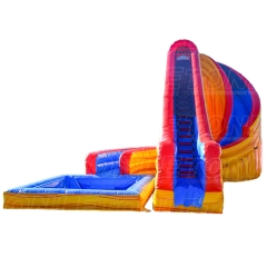 New design spiral colorful inflatable water slide with pool for sale