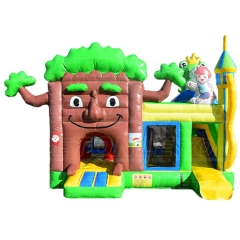 Fairy tale tree theme inflatable bounce house combo children's bouncy castle with slide
