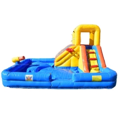 Custom small backyard inflatable water slide with pool and small water gun for sale