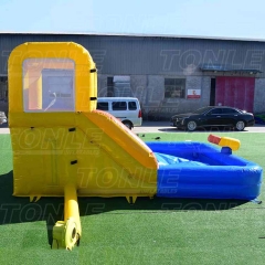 Custom small backyard inflatable water slide with pool and small water gun for sale