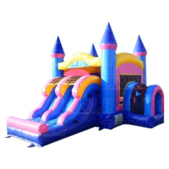 double lane slide inflatable bouncer combo with dry slide for sale
