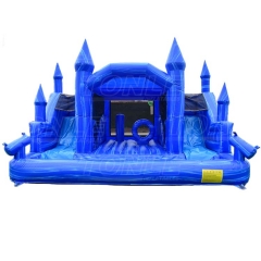 custom commercial dual lane water slide inflatable bouncer combo with pool for sale