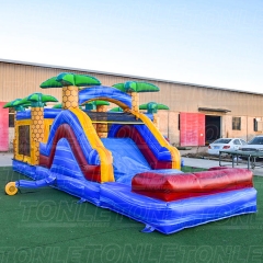 Factory customized cheap inflatable obstacles with bounce house and slide for sale