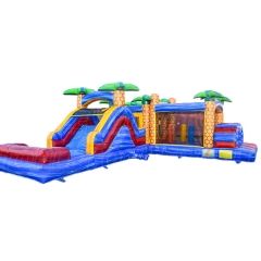 Factory customized cheap inflatable obstacles with bounce house and slide for sale