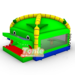 Tropical tree crocodile animal theme bouncy castle slide bounce house