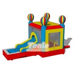 7in1 used inflatable bounce house banner combo water slide for sale