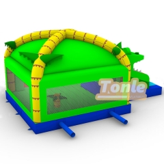 Tropical tree crocodile animal theme bouncy castle slide bounce house