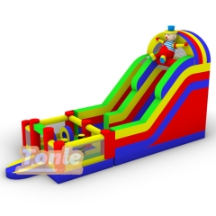 Detachable small bounce house clown themed slide