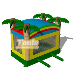 Palm Tree Inflatable Tropical bounce house Water slide Combo for Sale