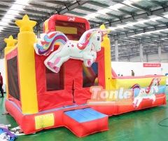 red unicorn bouncy castle inflatable bouncer slide combo for sale