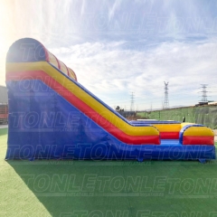 18FT red, yellow and blue inflatable double slide dry slide