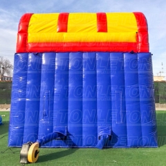 18FT red, yellow and blue inflatable double slide dry slide