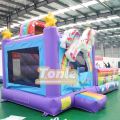 purple unicorn bounce house inflatable bouncer slide combo for sale
