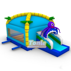 Underwater world octopus themed bouncy castle with slide