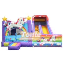 purple unicorn bounce house inflatable bouncer slide combo for sale