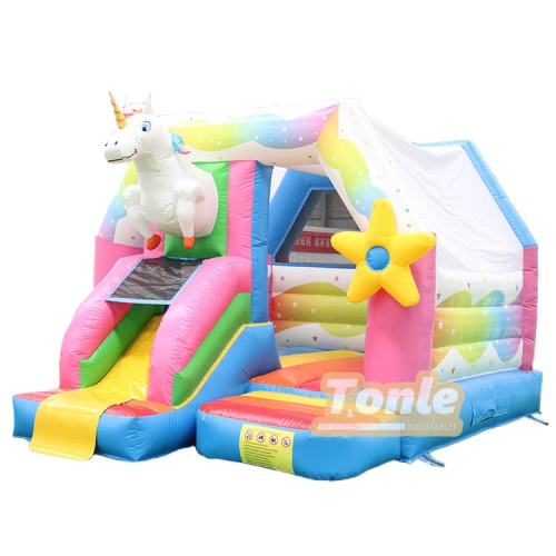 Custom Unicorn Bouncy Castle Inflatable Bounce House Slide Combo