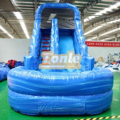 Factory custom blue colorful water slide with swimming pool