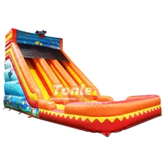 Factory custom cheap multi-style ocean theme with swimming pool inflatable water slide