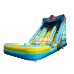 Factory custom cheap multi-style ocean theme with swimming pool inflatable water slide
