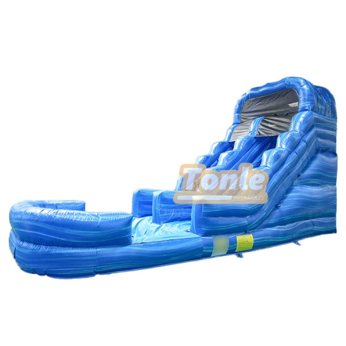 Factory custom blue colorful water slide with swimming pool
