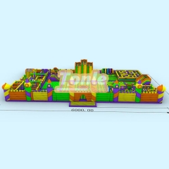 Customized 200FT large children's adult inflatable playground with multiple obstacles inflatable jumping castle