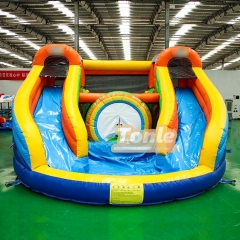 Custom Double Slide Inflatable Bounce House with Pool Combo